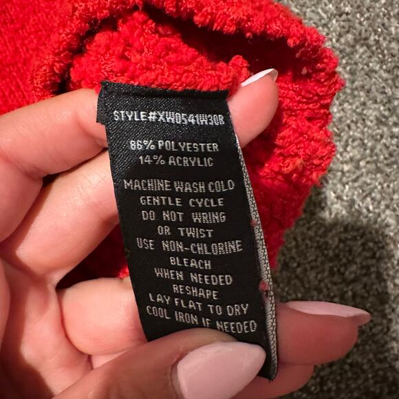 SANCTUARY Women's Popcorn Crew Neck Sweater Size L In Red - Picture 8 of 9